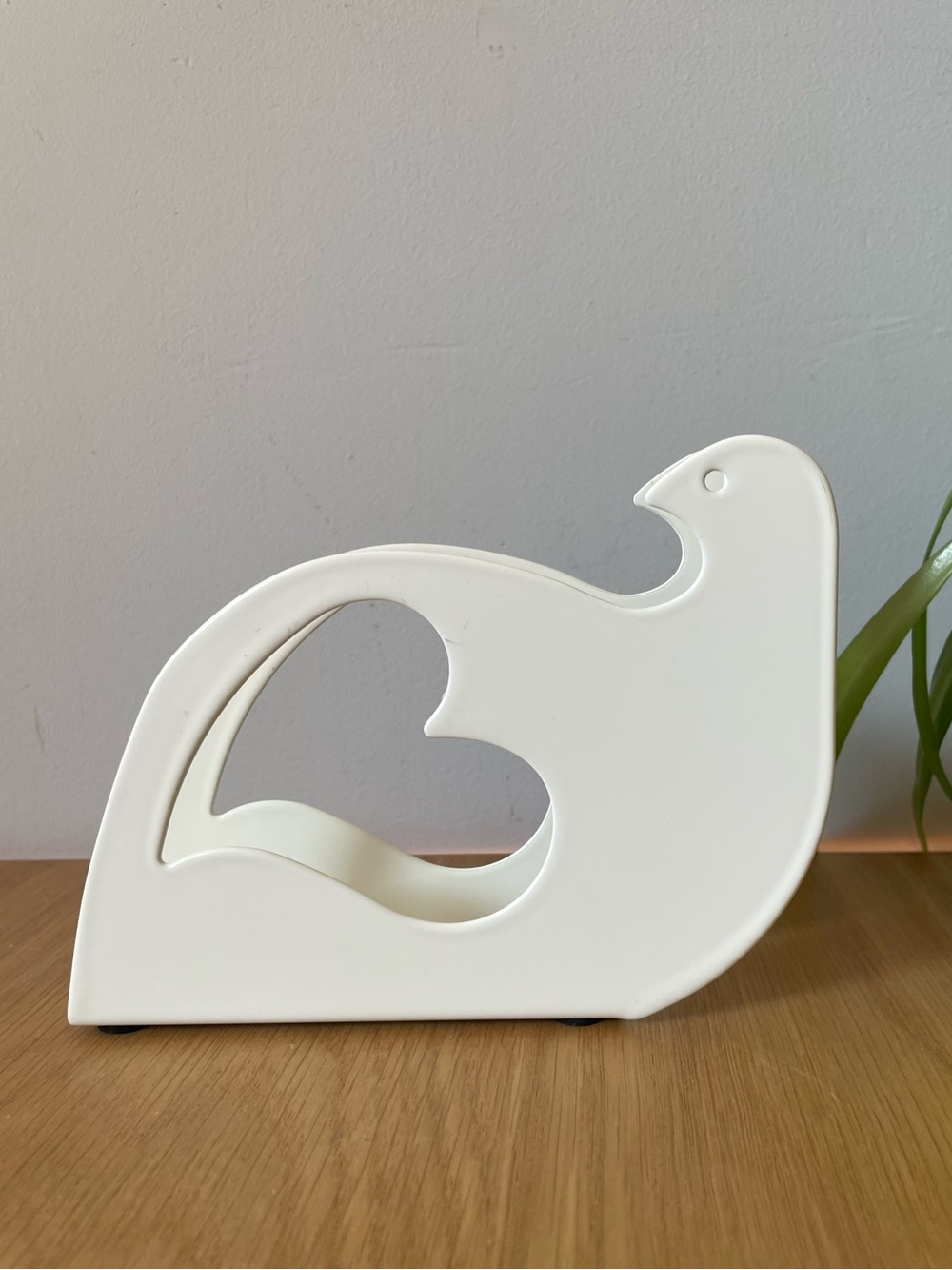 Vintage 1990s IKEA Dove Bird Napkin Holder Letter Organizer Heart Cutout 🕊️